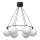Luster na sajli BALLO 6xE27/15W/230V crna/bijela