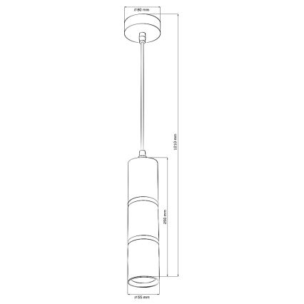 Luster na sajli BAMBOO 1xGU10/10W/230V crna