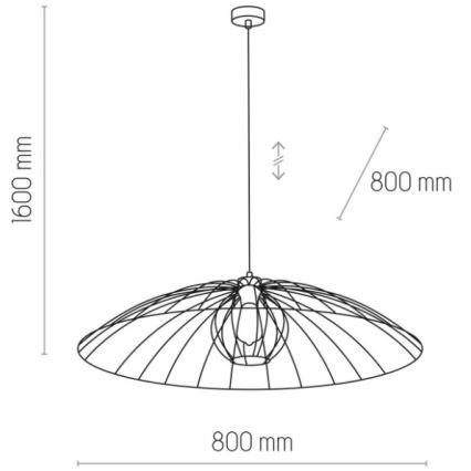 Luster na sajli BARBELLA 1xE27/60W/230V pr. 80 cm