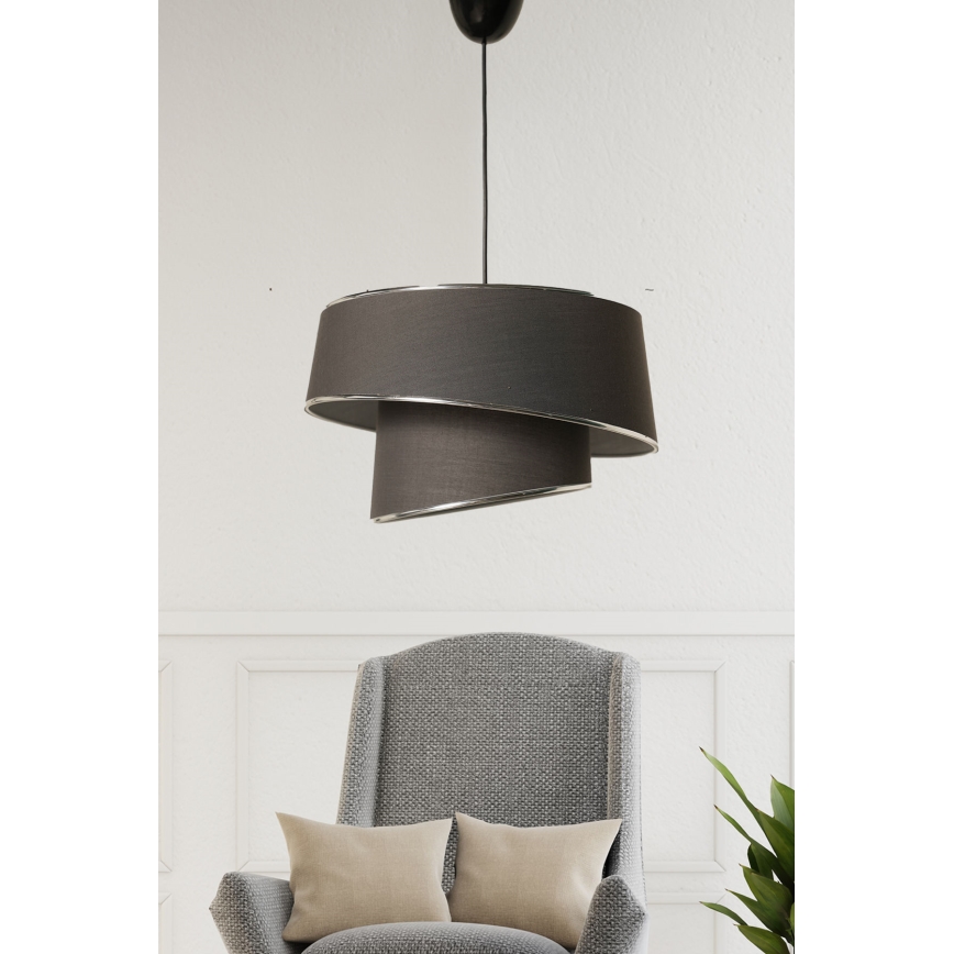 Luster na sajli BARETTE 1xE27/60W/230V antracit/sjajni krom