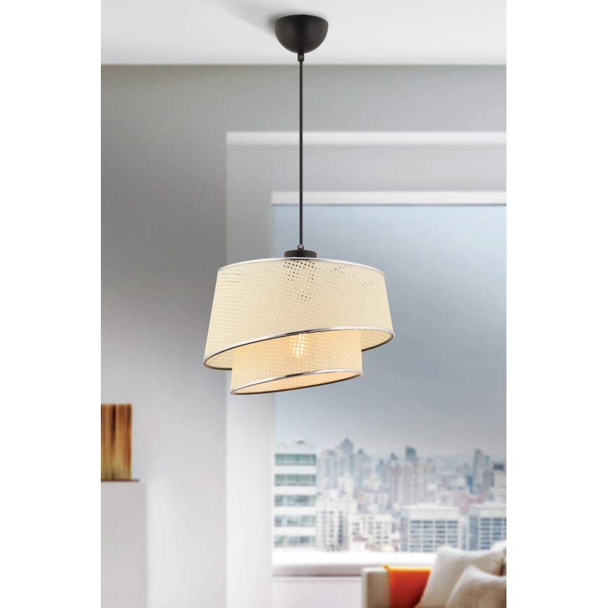 Luster na sajli BARETTE 1xE27/60W/230V kremasta/sjajni krom