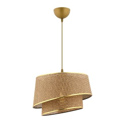 Luster na sajli BARETTE 1xE27/60W/230V smeđa/zlatna