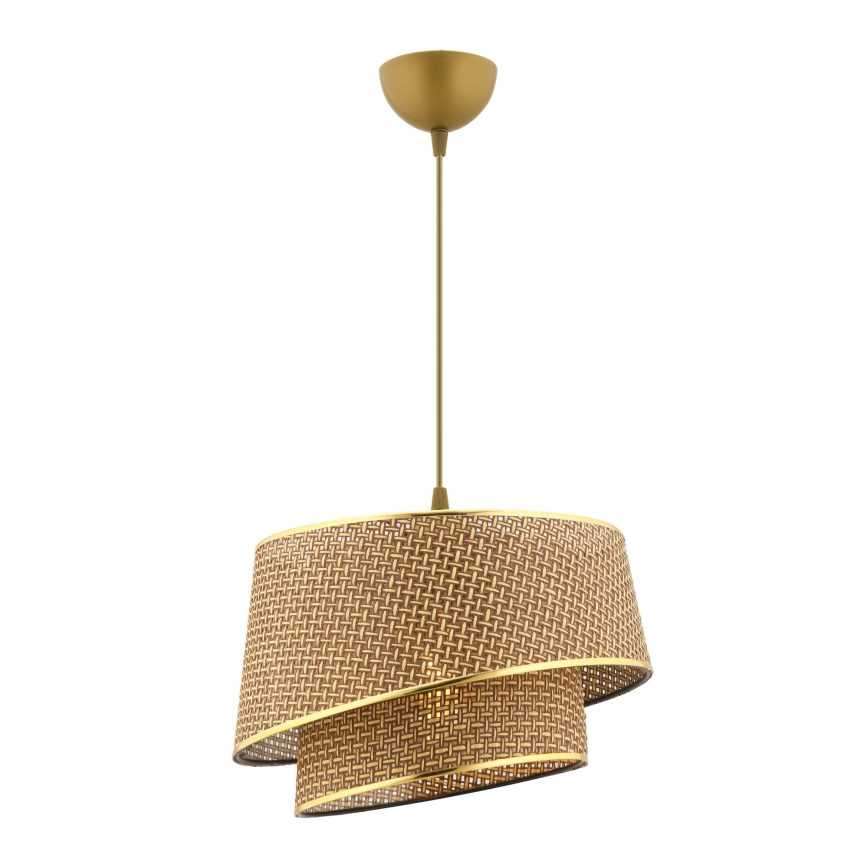 Luster na sajli BARETTE 1xE27/60W/230V smeđa/zlatna