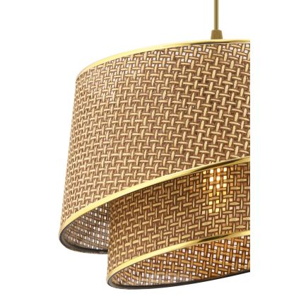 Luster na sajli BARETTE 1xE27/60W/230V smeđa/zlatna