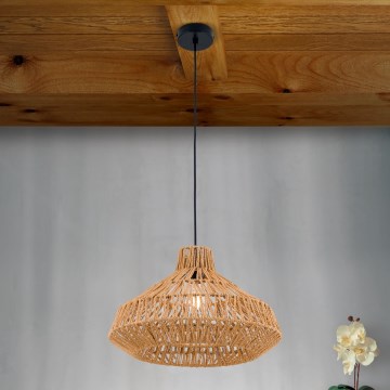 Luster na sajli BASKET 1xE27/40W/230V pr. 40 cm konoplja