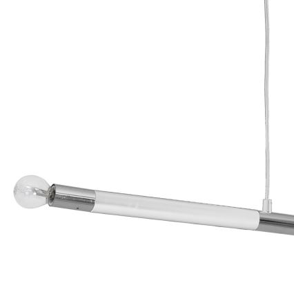 Luster na sajli BASTONE WHITE 2xE14/40W/230V bijela/sjajni krom