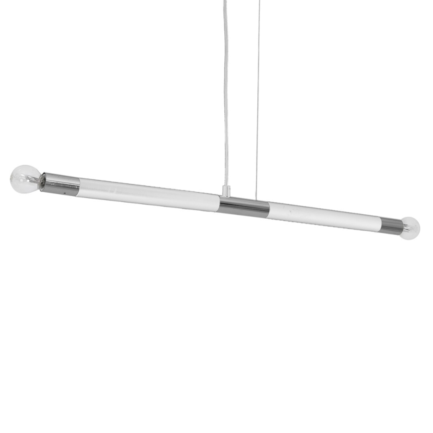 Luster na sajli BASTONE WHITE 2xE14/40W/230V bijela/sjajni krom
