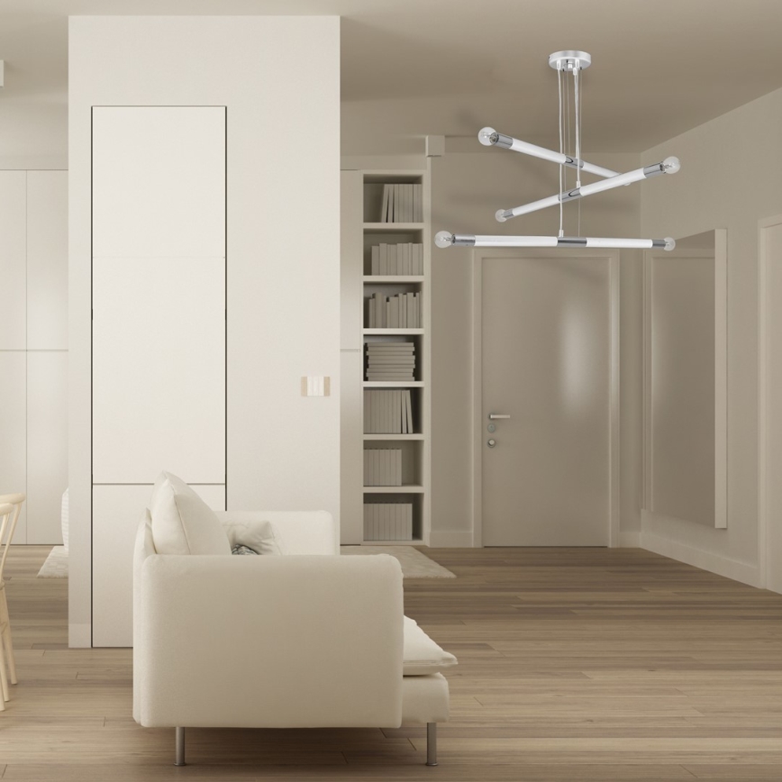 Luster na sajli BASTONE WHITE 6xE14/40W/230V