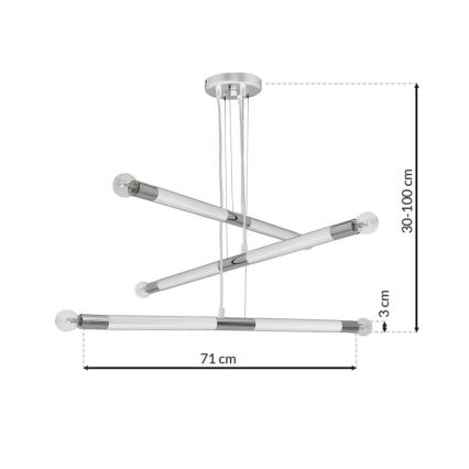 Luster na sajli BASTONE WHITE 6xE14/40W/230V