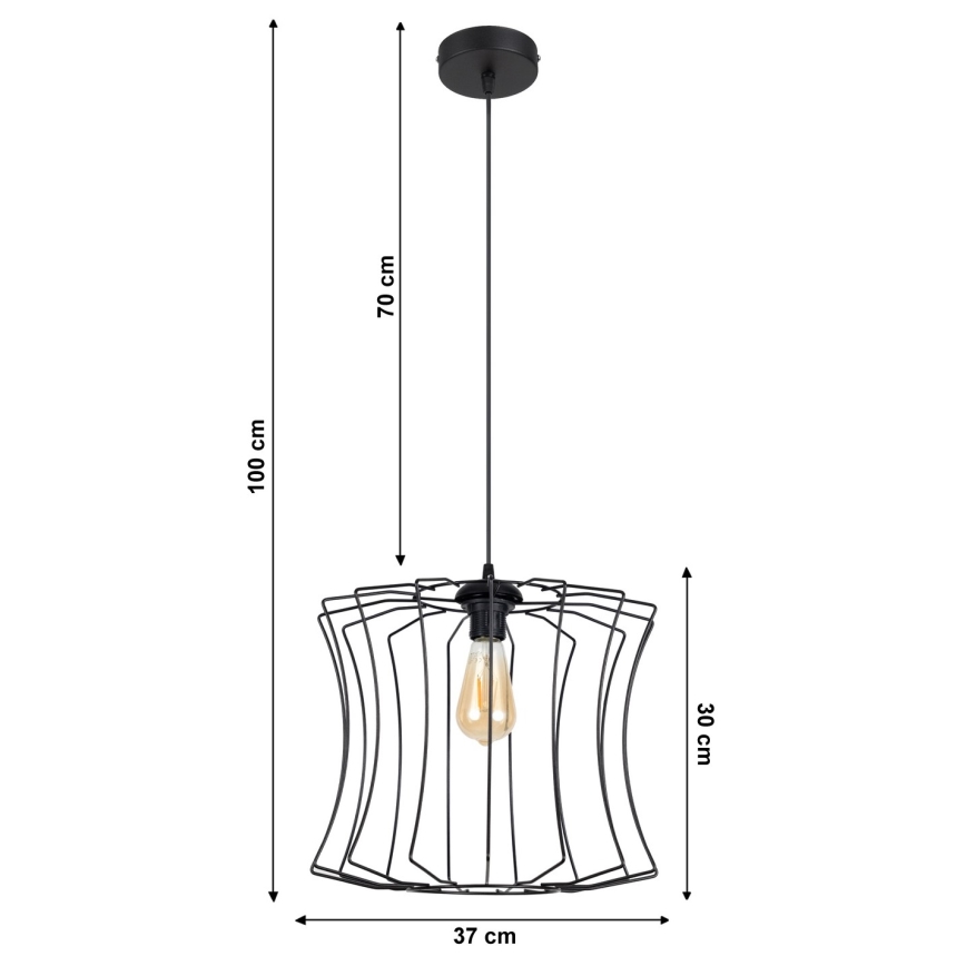 Luster na sajli BEK 1xE27/60W/230V pr. 37 cm