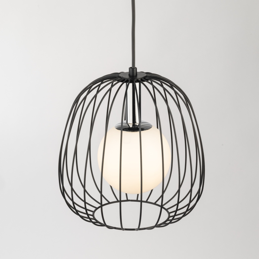 Luster na sajli BELL 1xG9/12W/230V pr. 24 cm crna/sjajni krom
