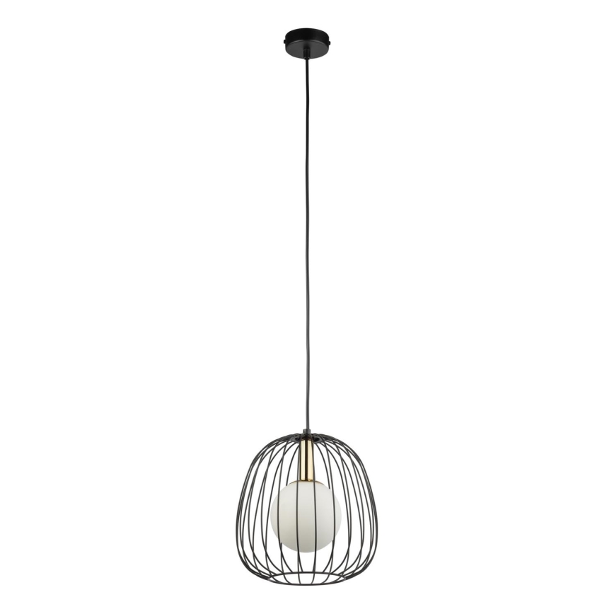 Luster na sajli BELL 1xG9/12W/230V pr. 24 cm crna/zlatna
