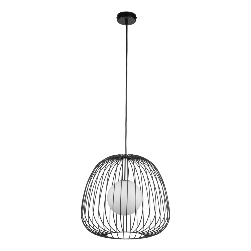 Luster na sajli BELL 1xG9/12W/230V pr. 33 cm crna/sjajni krom