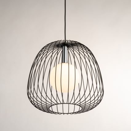 Luster na sajli BELL 1xG9/12W/230V pr. 33 cm crna/sjajni krom