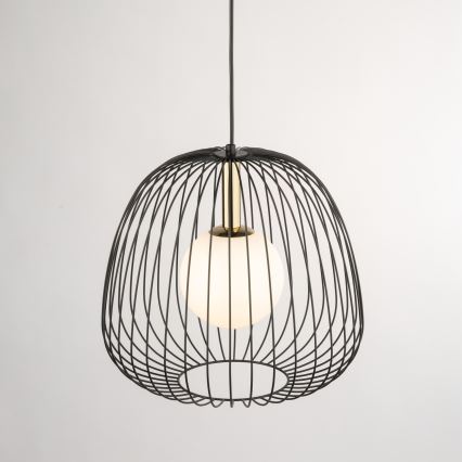 Luster na sajli BELL 1xG9/12W/230V pr. 33 cm crna/zlatna