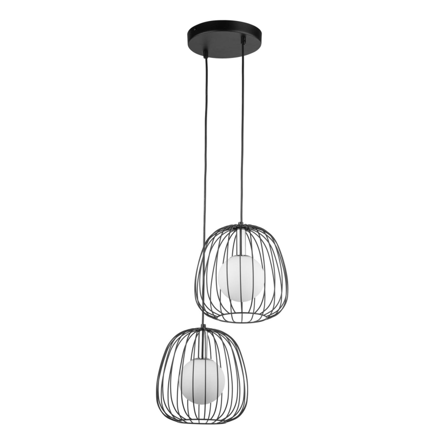 Luster na sajli BELL 2xG9/12W/230V crna/sjajni krom