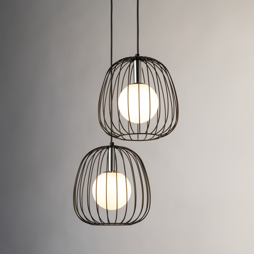 Luster na sajli BELL 2xG9/12W/230V crna/sjajni krom