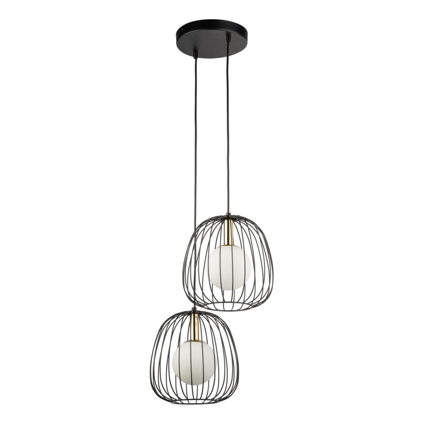 Luster na sajli BELL 2xG9/12W/230V crna/zlatna