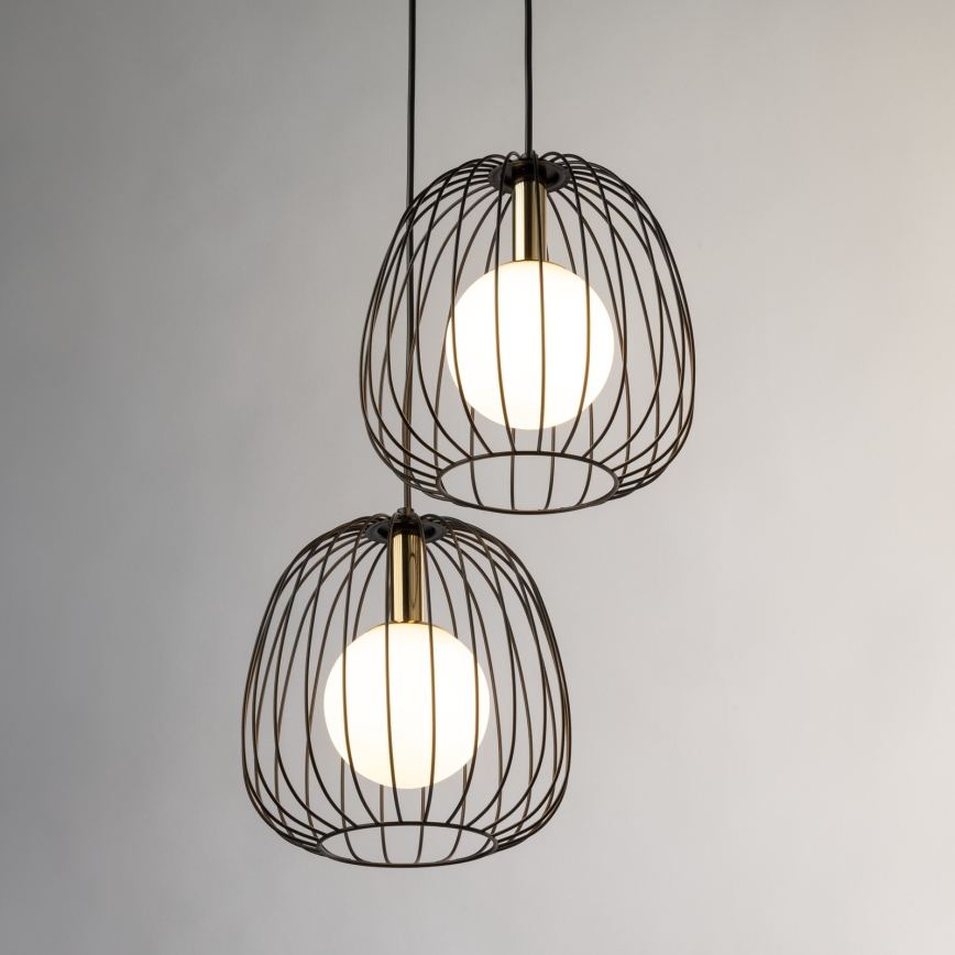 Luster na sajli BELL 2xG9/12W/230V crna/zlatna