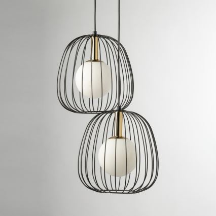 Luster na sajli BELL 2xG9/12W/230V crna/zlatna