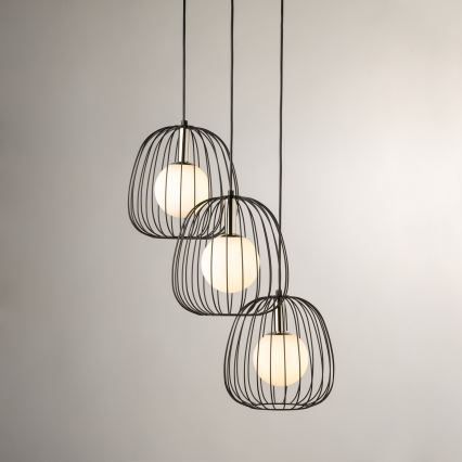 Luster na sajli BELL 3xG9/12W/230V crna/sjajni krom