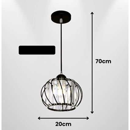 Luster na sajli BELLA 1xE27/40W/230V crna