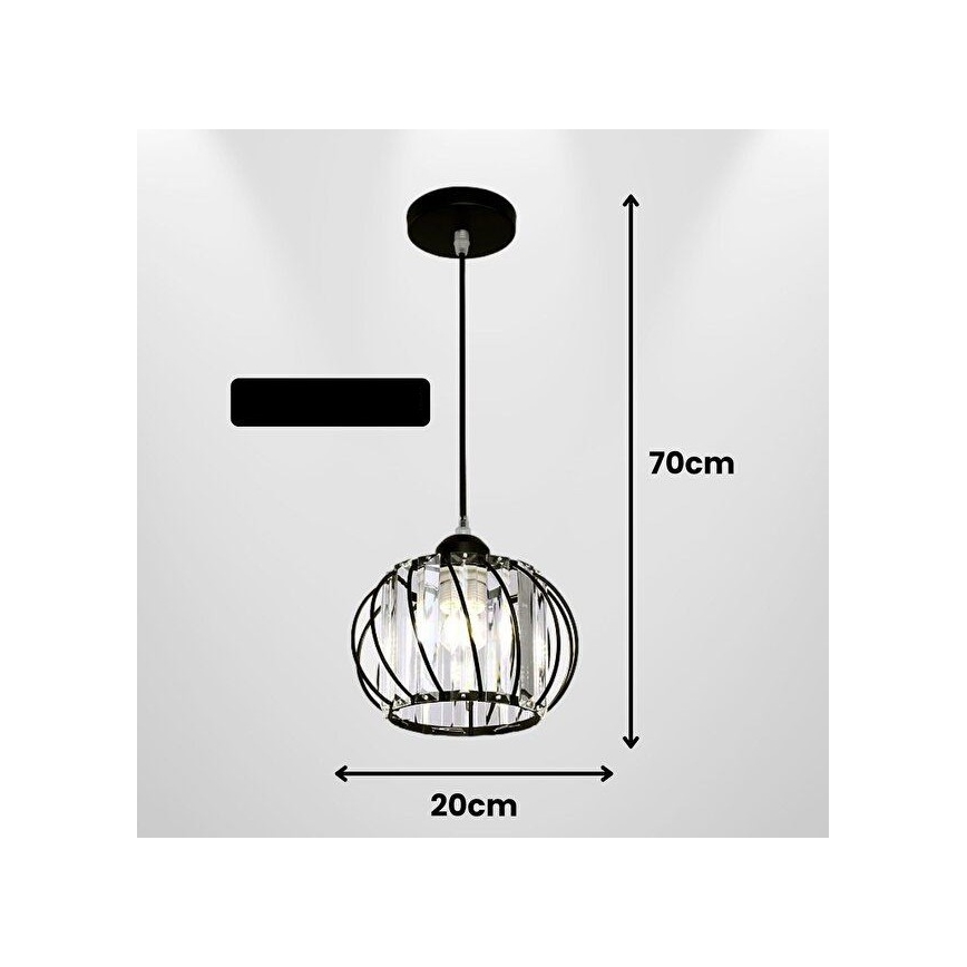 Luster na sajli BELLA 1xE27/40W/230V crna
