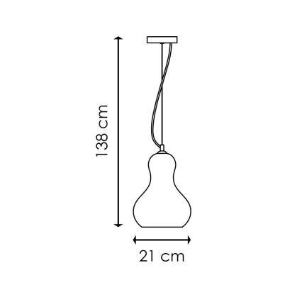 Luster na sajli BELLO 1xE27/40W/230V pr. 21 cm krom