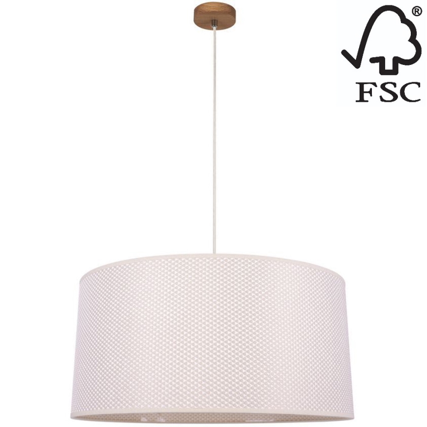 Luster na sajli BENITA 1xE27/40W/230V krem/hrast – FSC certificirano