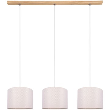 Luster na sajli BENITA 3xE27/40W/230V krem/hrast