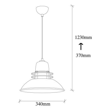 Luster na sajli BERCESTE 1xE27/40W/230V