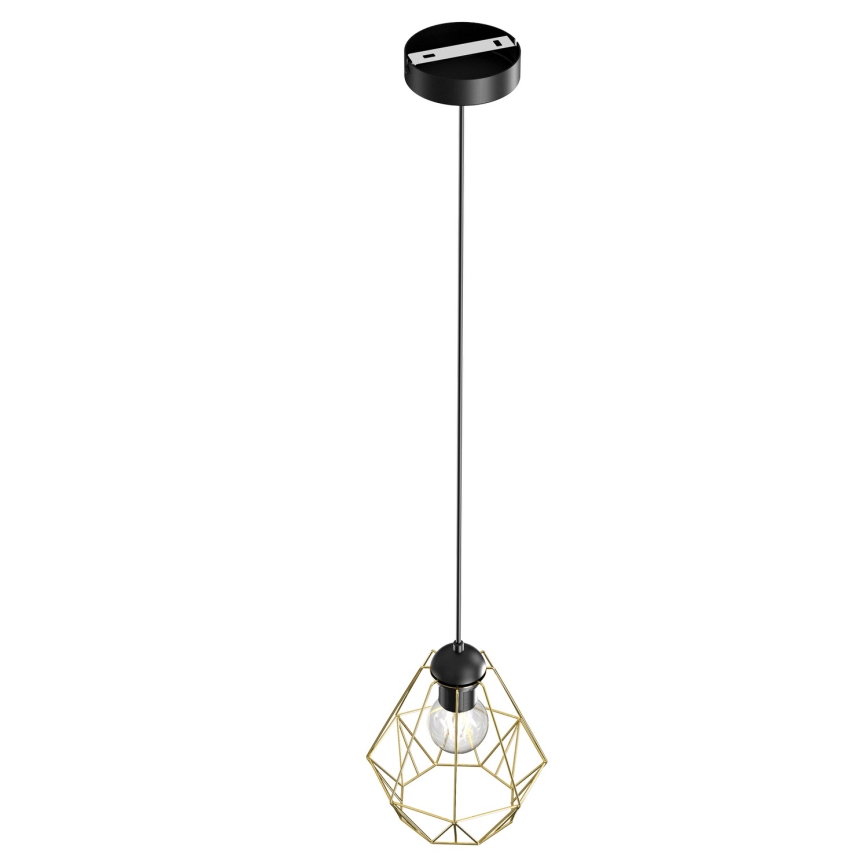 Luster na sajli BERGEN 1xE27/60W/230V crna/zlatna