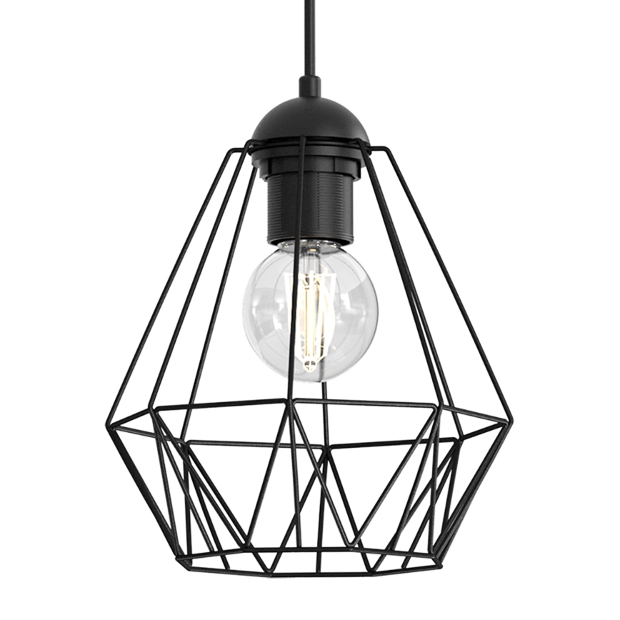 Luster na sajli BERGEN 3xE27/60W/230V crna