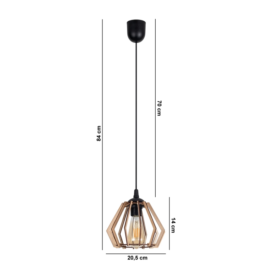 Luster na sajli BERGO 1xE27/60W/230V crna
