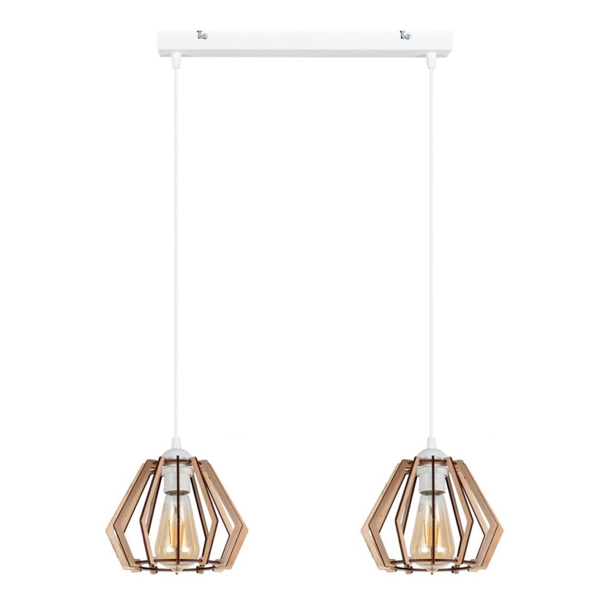 Luster na sajli BERGO 2xE27/60W/230V bijela