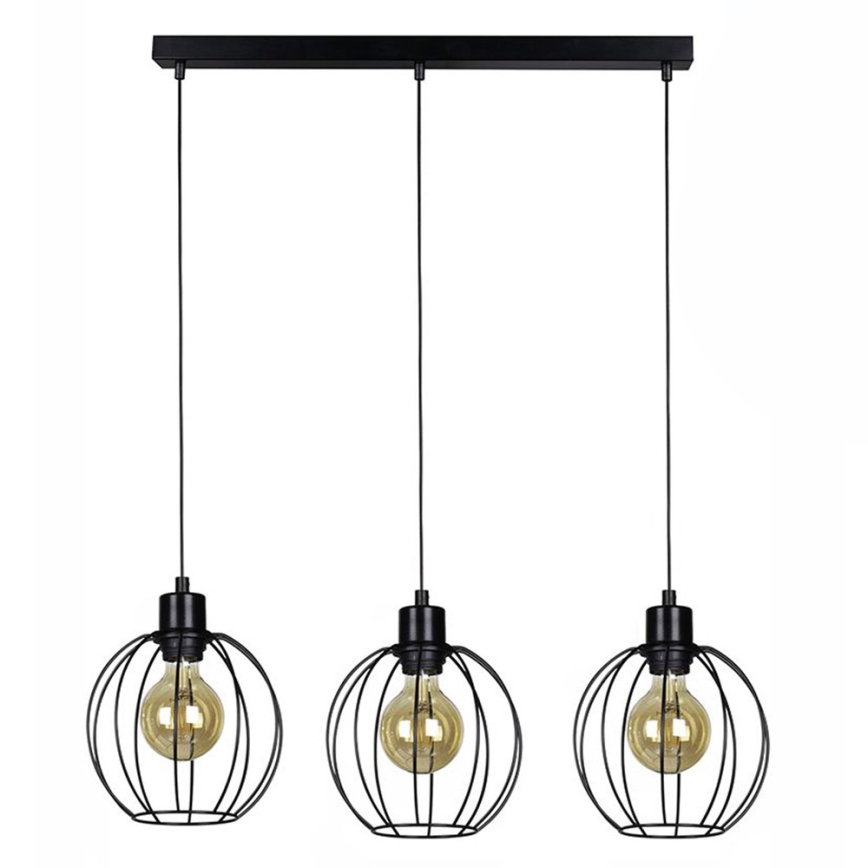 Luster na sajli BERIS 3xE27/60W/230V hrast