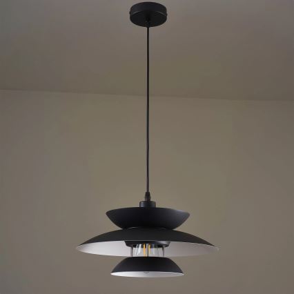 Luster na sajli BERIT 1xE27/20W/230V crna