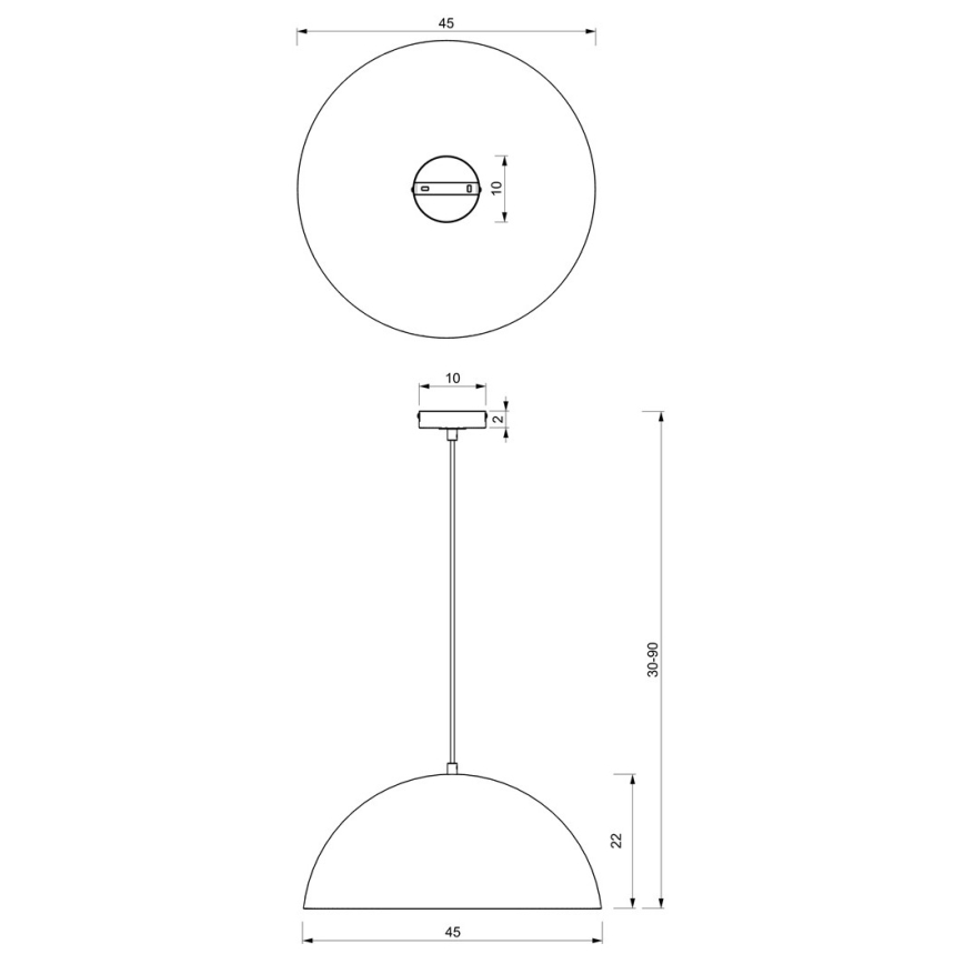 Luster na sajli BETA 1xE27/60W/230V pr. 45 cm bijela