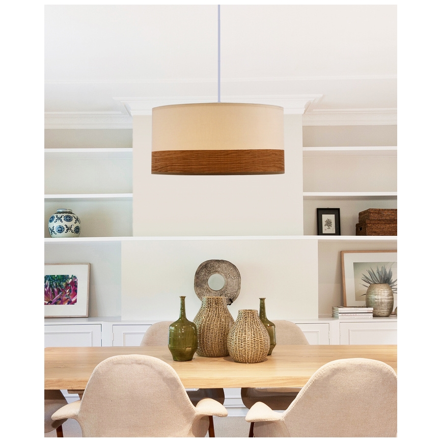 Luster na sajli BIANCO 1xE27/40W/230V bijela/smeđa
