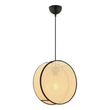 Luster na sajli BIG DRUM 1xE27/60W/230V bež/crna