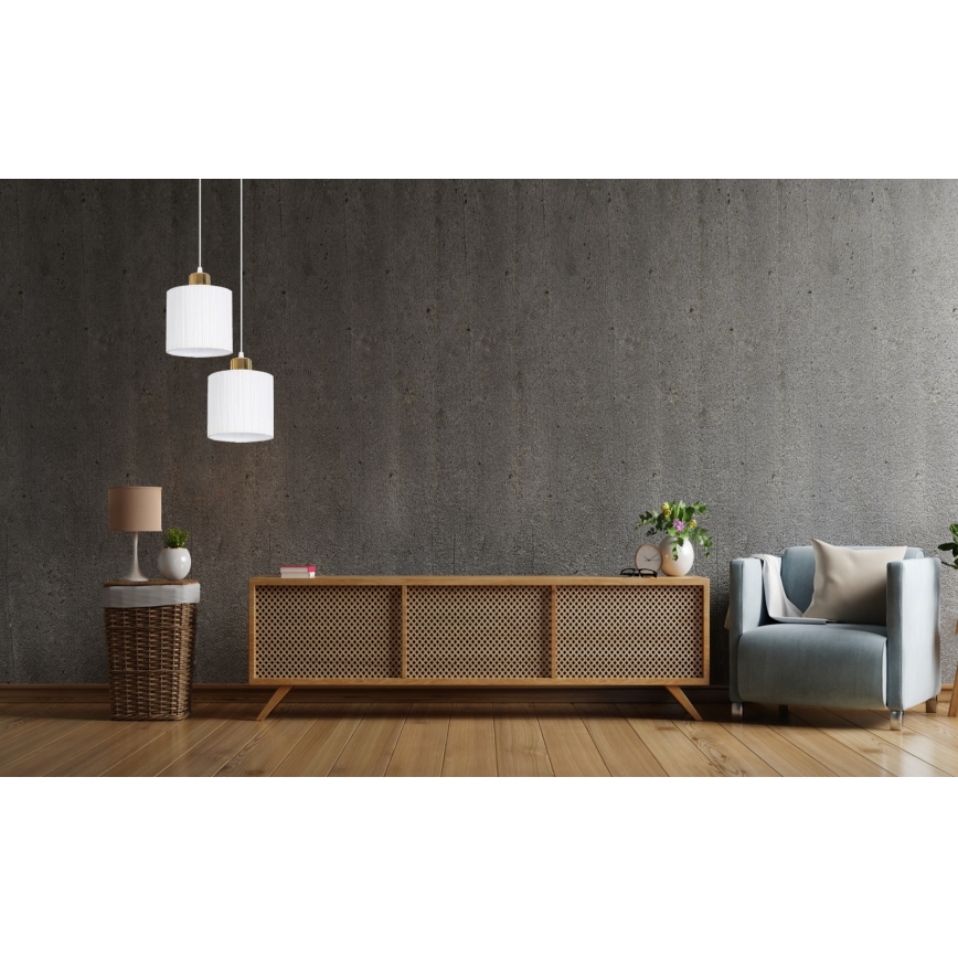Luster na sajli BIZO 2xE27/60W/230V bijela/zlatna
