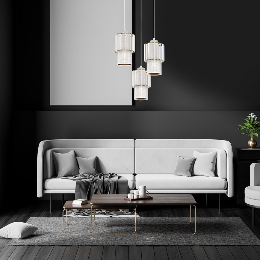Luster na sajli BLANCO 3xE27/60W/230V bijela