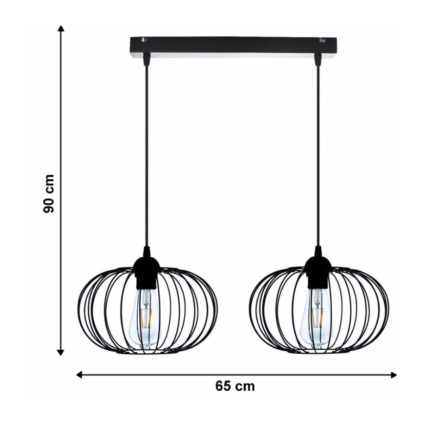 Luster na sajli BOCCA 2xE27/60W/230V