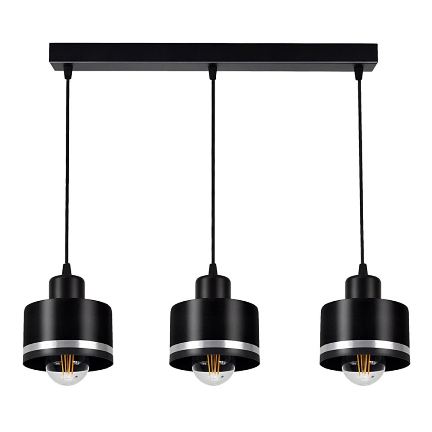 Luster na sajli BODO SILVER 3xE27/60W/230V