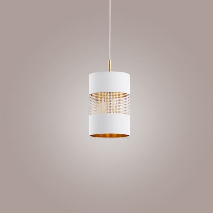 Luster na sajli BOGART 1xE27/15W/230V bijela/zlatna