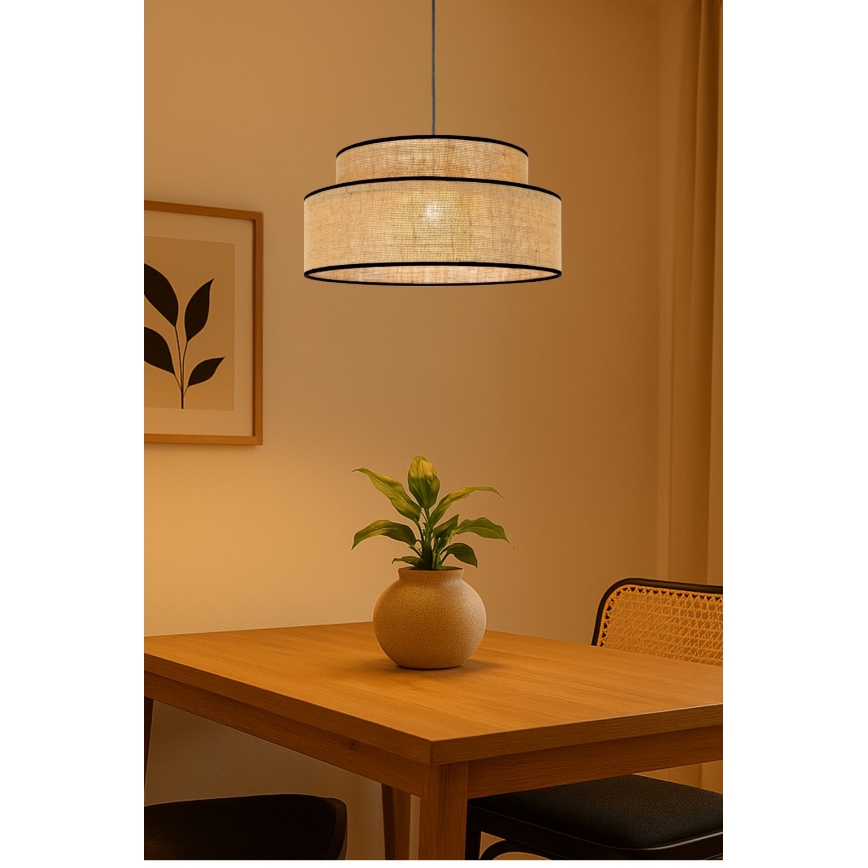Luster na sajli BOHO 1xE27/60W/230V bež