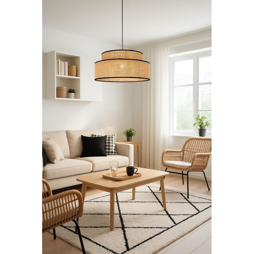 Luster na sajli BOHO 1xE27/60W/230V bež
