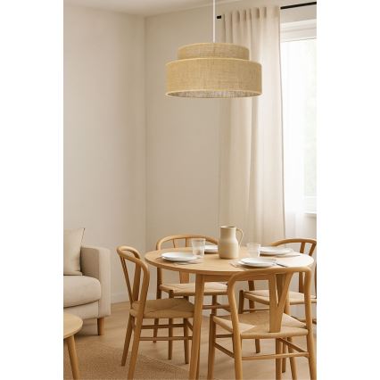 Luster na sajli BOHO 1xE27/60W/230V bež