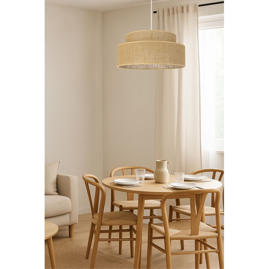 Luster na sajli BOHO 1xE27/60W/230V bež