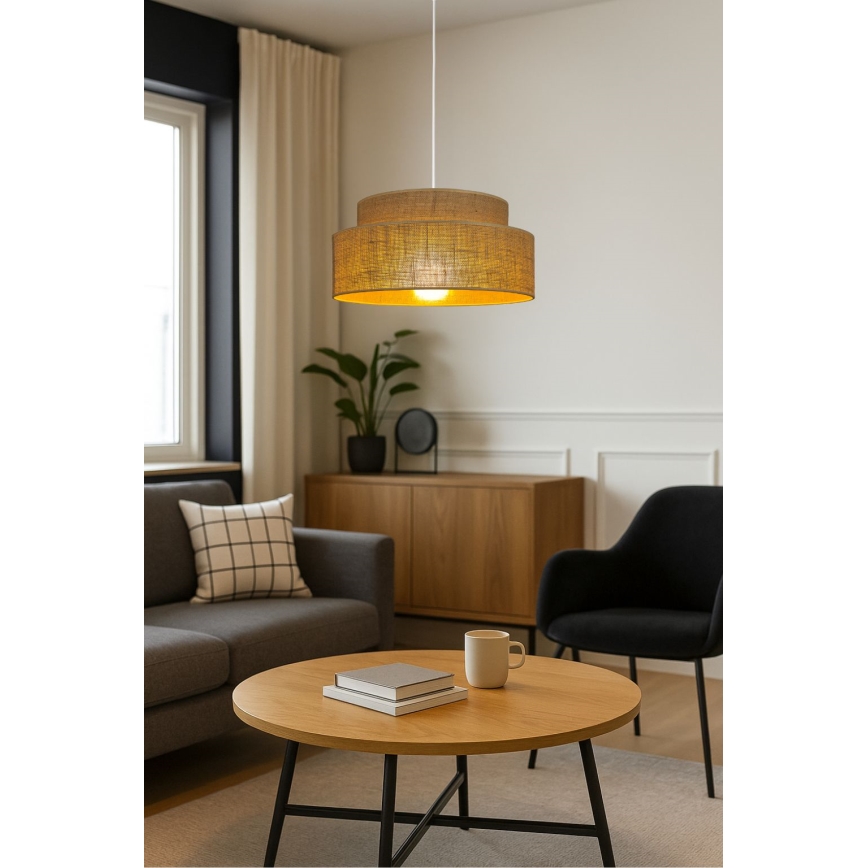 Luster na sajli BOHO 1xE27/60W/230V bež